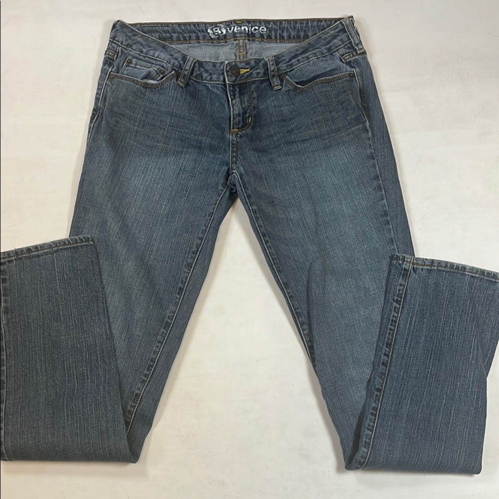 Bullhead Venice Low Rise Straight Leg Jeans Y2K Blue Size 7 Long